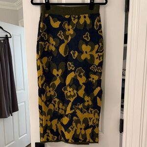 Ramy Brook Floral Pencil Skirt in Blue and Yellow